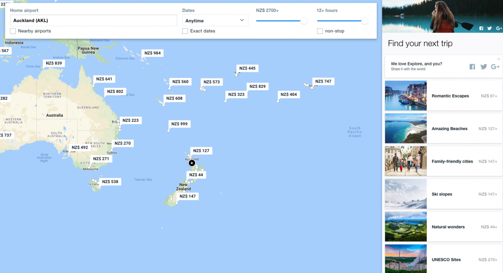 Explore: Use this interactive map to help find the best flight deals