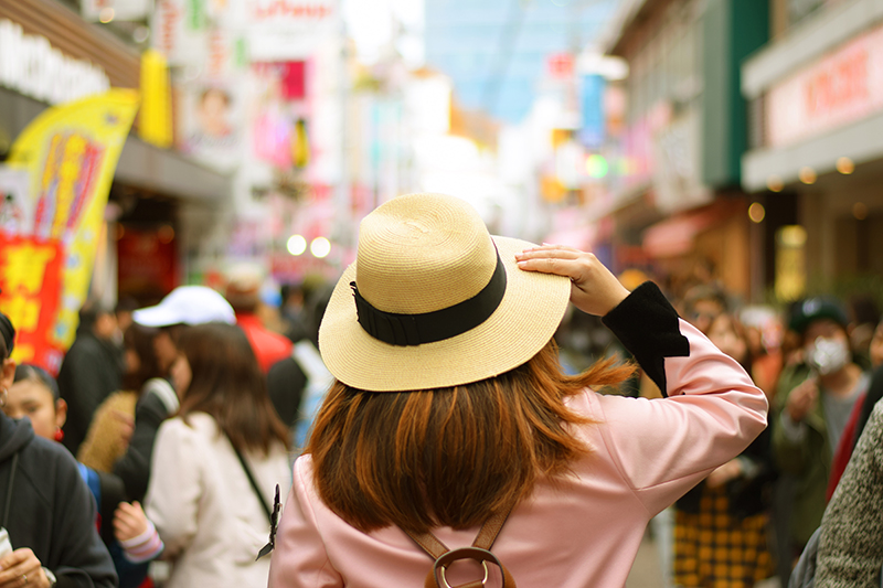 Tourist visiting Harajuku in Tokyo, Japan