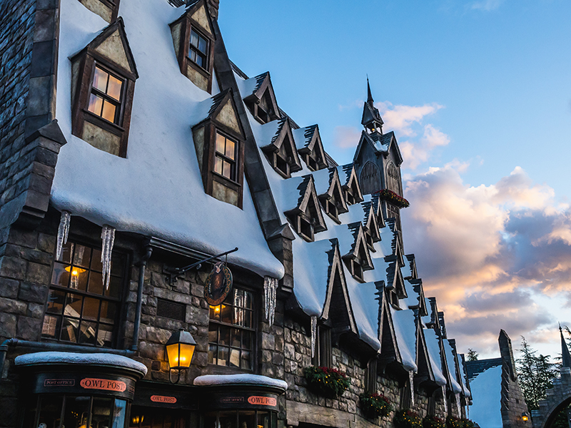 Snow Village at sunset in Wizarding World of Harry Potter , Universal Studio Japan